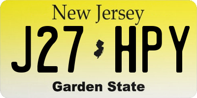 NJ license plate J27HPY
