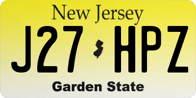 NJ license plate J27HPZ