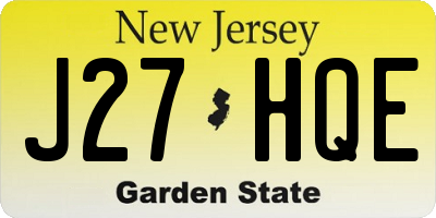 NJ license plate J27HQE