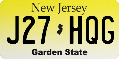 NJ license plate J27HQG