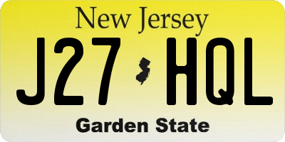 NJ license plate J27HQL