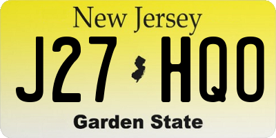 NJ license plate J27HQO