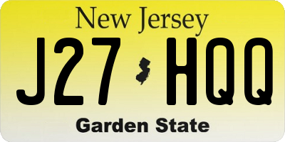 NJ license plate J27HQQ