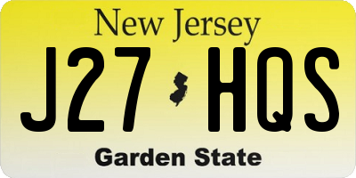 NJ license plate J27HQS