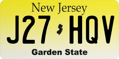 NJ license plate J27HQV