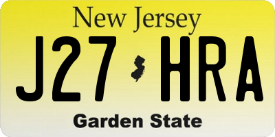 NJ license plate J27HRA