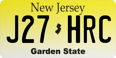 NJ license plate J27HRC