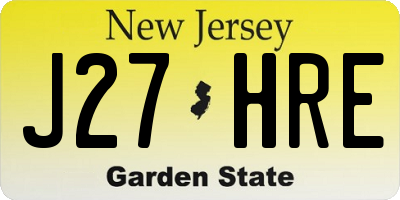 NJ license plate J27HRE