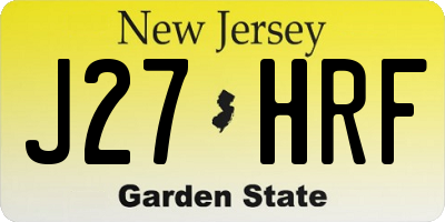 NJ license plate J27HRF