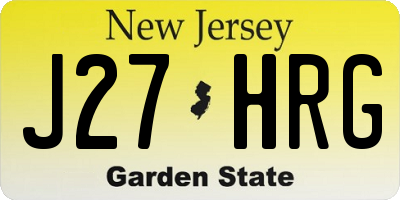 NJ license plate J27HRG