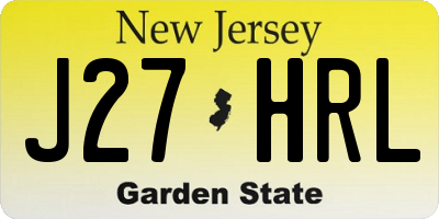 NJ license plate J27HRL