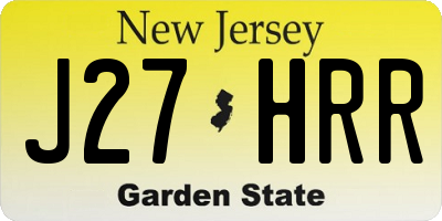 NJ license plate J27HRR