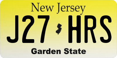 NJ license plate J27HRS