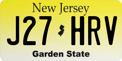 NJ license plate J27HRV