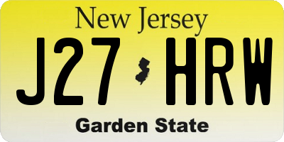 NJ license plate J27HRW