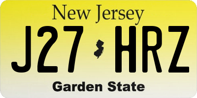 NJ license plate J27HRZ