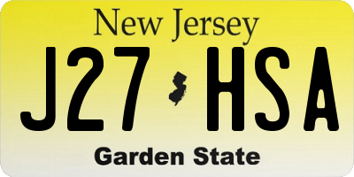 NJ license plate J27HSA