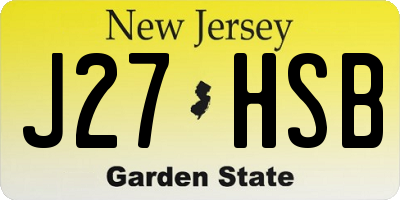 NJ license plate J27HSB