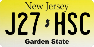 NJ license plate J27HSC