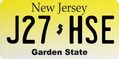NJ license plate J27HSE