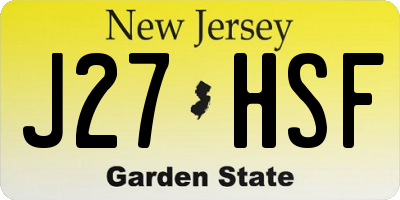 NJ license plate J27HSF