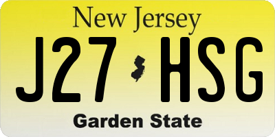 NJ license plate J27HSG