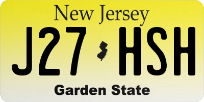 NJ license plate J27HSH