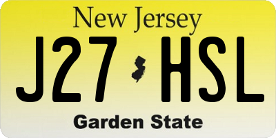 NJ license plate J27HSL