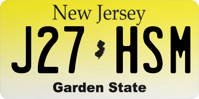 NJ license plate J27HSM