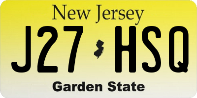NJ license plate J27HSQ