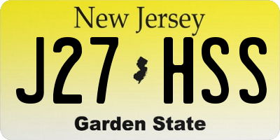 NJ license plate J27HSS