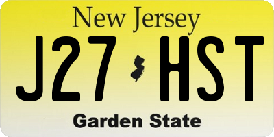 NJ license plate J27HST