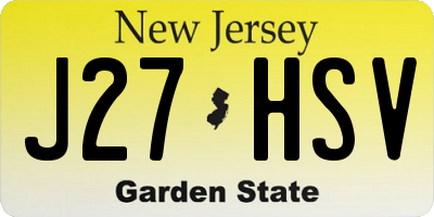 NJ license plate J27HSV