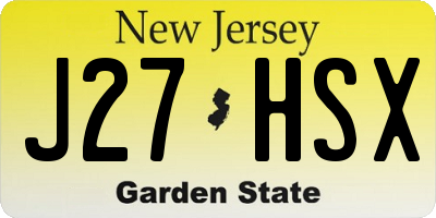 NJ license plate J27HSX