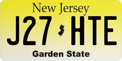 NJ license plate J27HTE