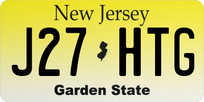 NJ license plate J27HTG
