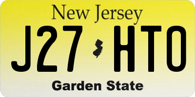 NJ license plate J27HTO