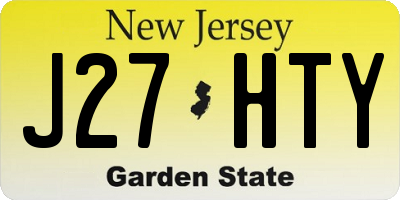NJ license plate J27HTY