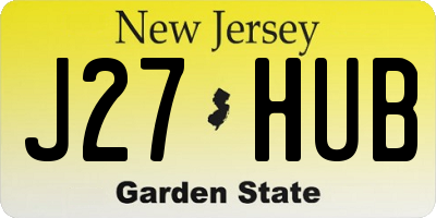 NJ license plate J27HUB
