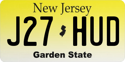 NJ license plate J27HUD