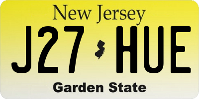NJ license plate J27HUE
