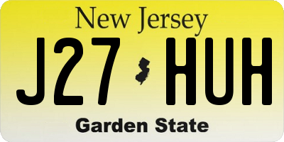 NJ license plate J27HUH