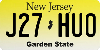 NJ license plate J27HUO