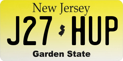 NJ license plate J27HUP