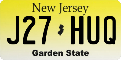 NJ license plate J27HUQ