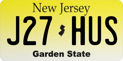 NJ license plate J27HUS