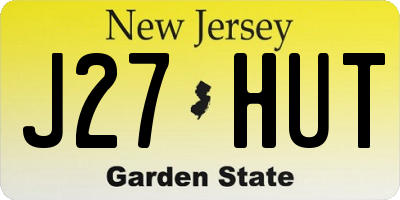 NJ license plate J27HUT