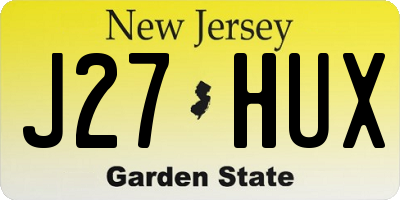 NJ license plate J27HUX
