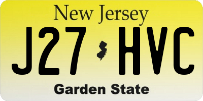 NJ license plate J27HVC