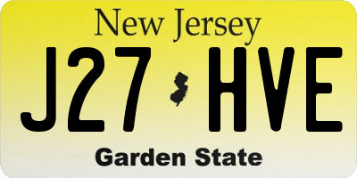 NJ license plate J27HVE
